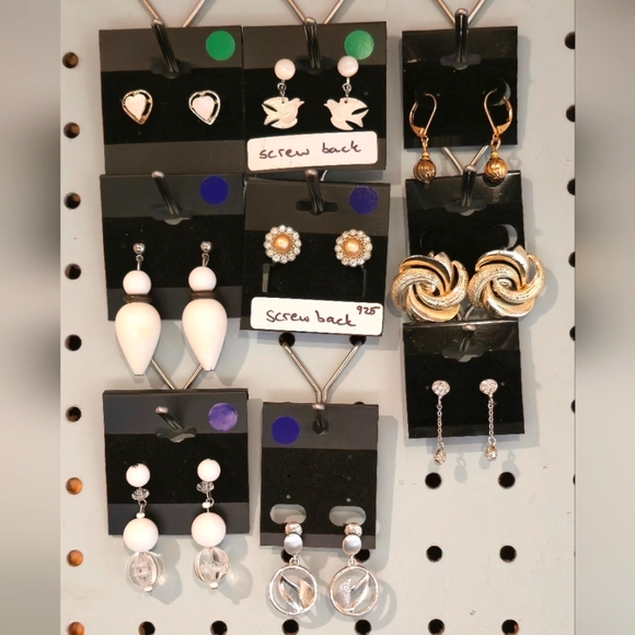 Vintage Earring Bundle | Screw Back, Sterling 925, Statement & Stud Mix - Picture 1 of 8